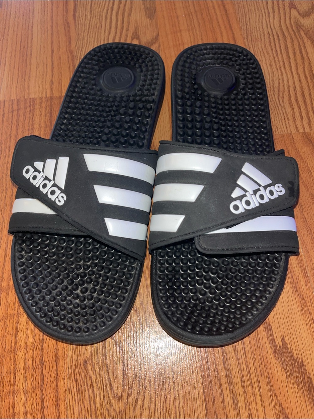 Adidas Adissage Slides Black White Men’s Size 11 Adjustable Sandals